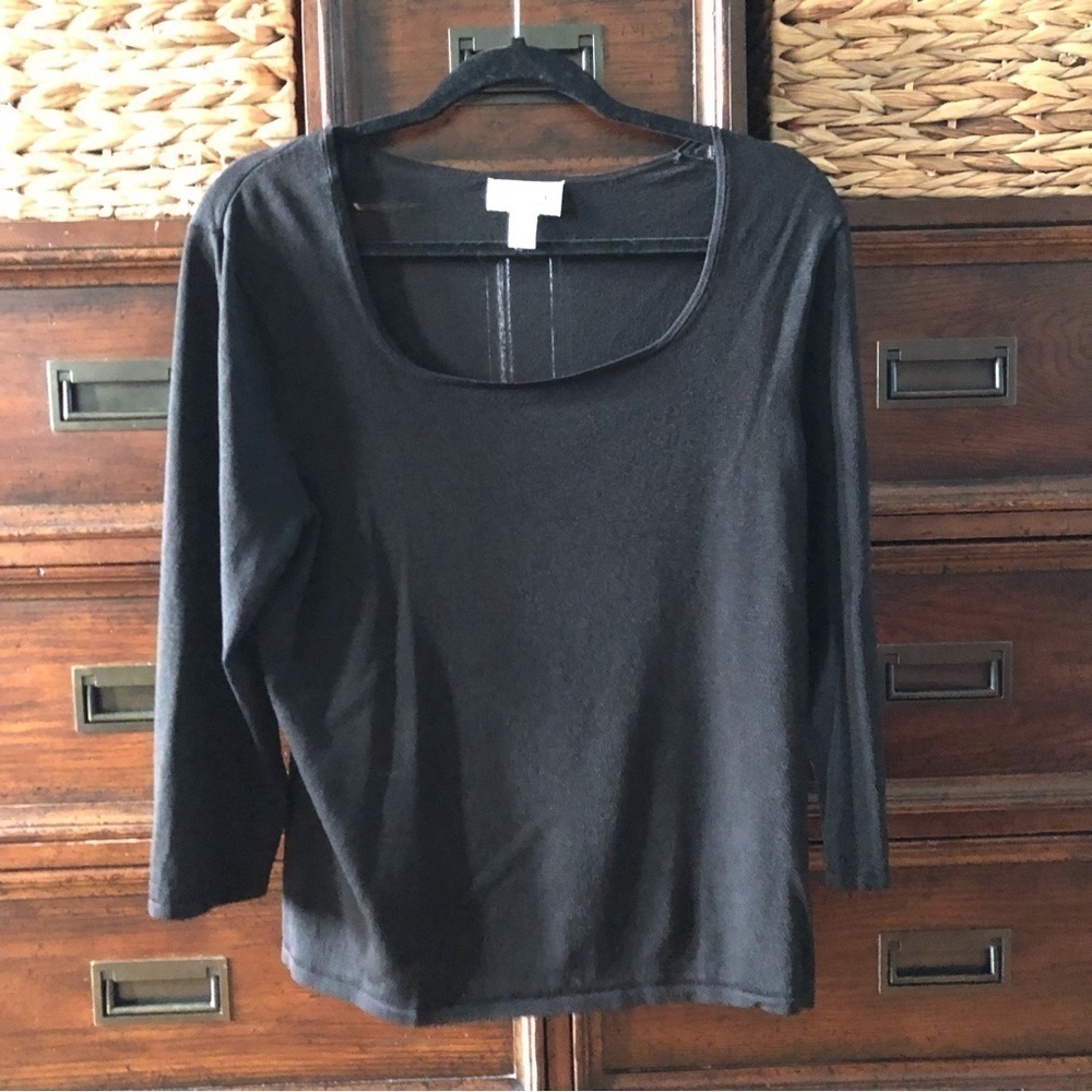 Vintage Talbots Black 3/4 sleeve tee in size M